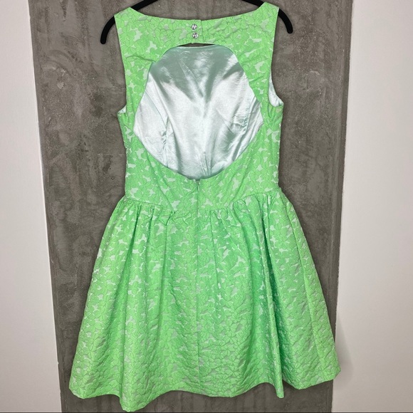 Minuet | Lime Green Backless Pouf Dress - Picture 3 of 11